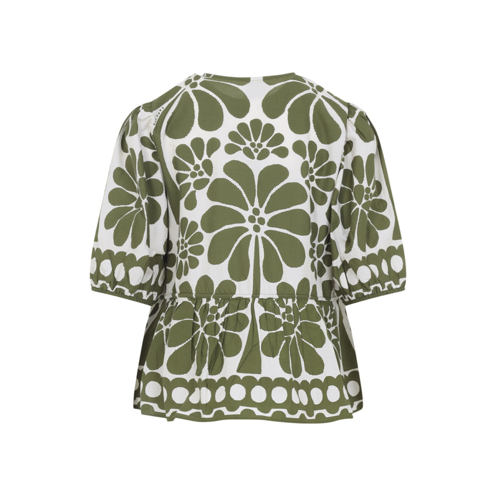 Green Relaxed Printed Shirt