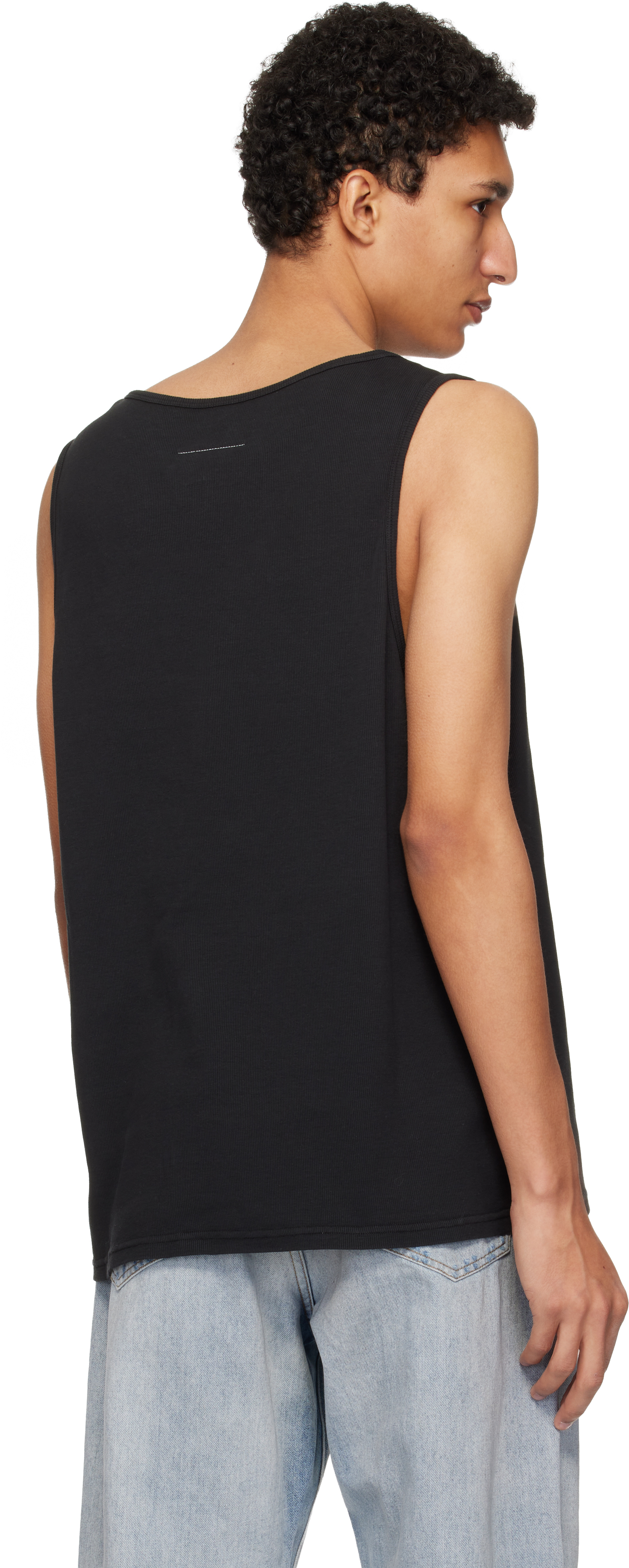 Black Logo Patch Tank Top