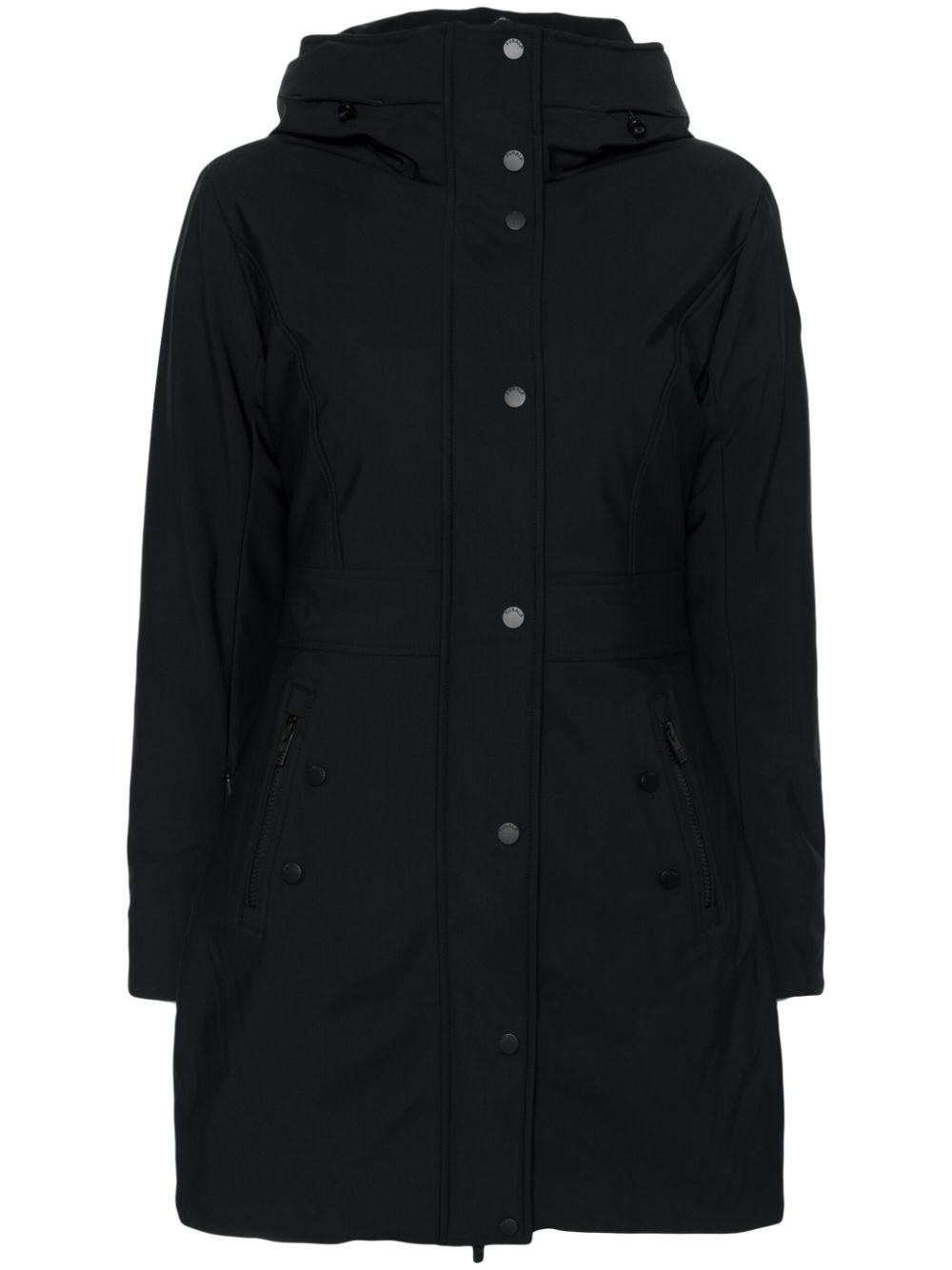 Logo-appliqué hooded raincoat - Black