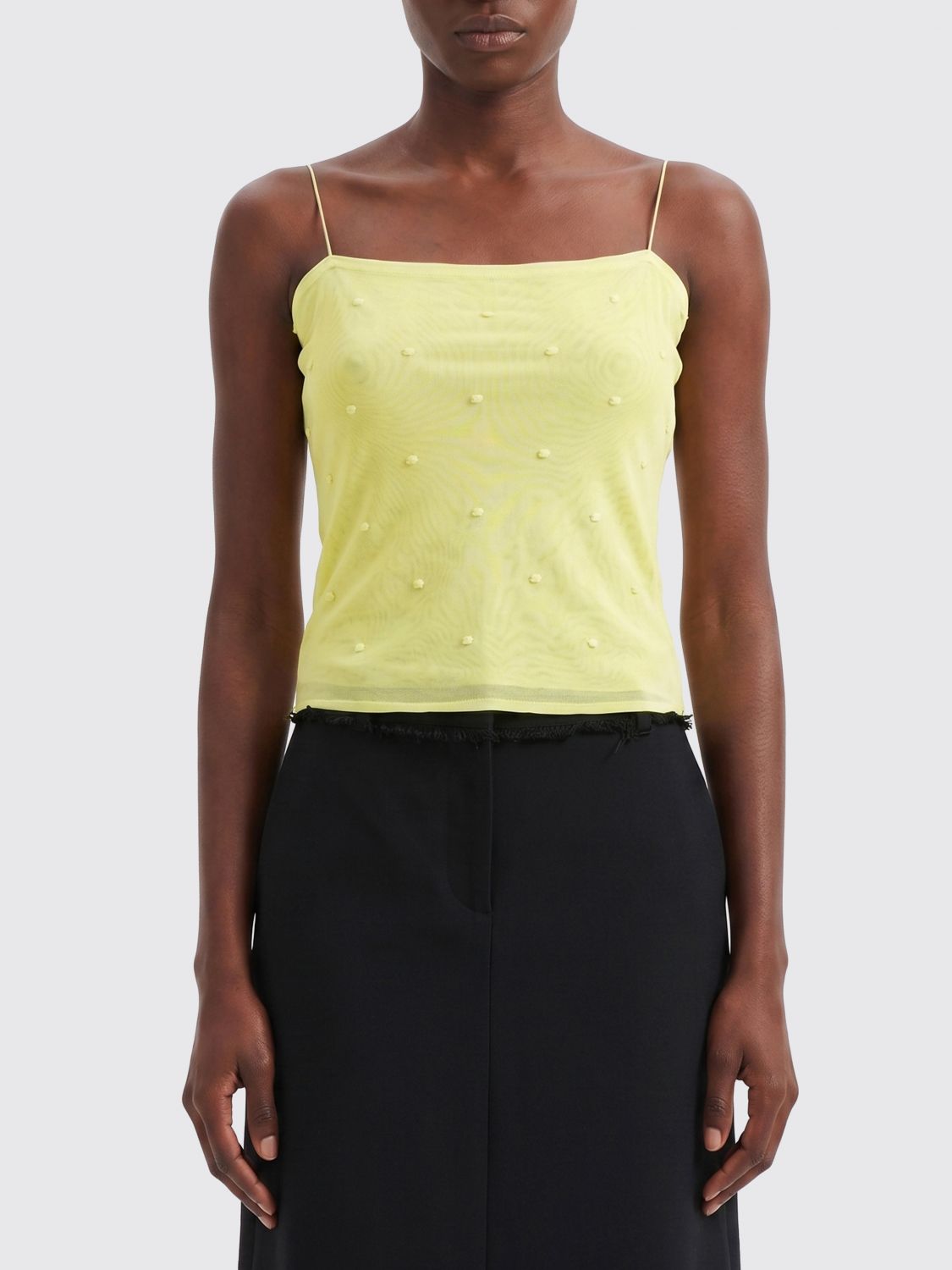 The Plumetis Knit Top Dark Navy