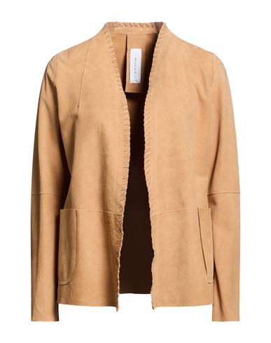 Woman Jacket Camel Size 4 Leather