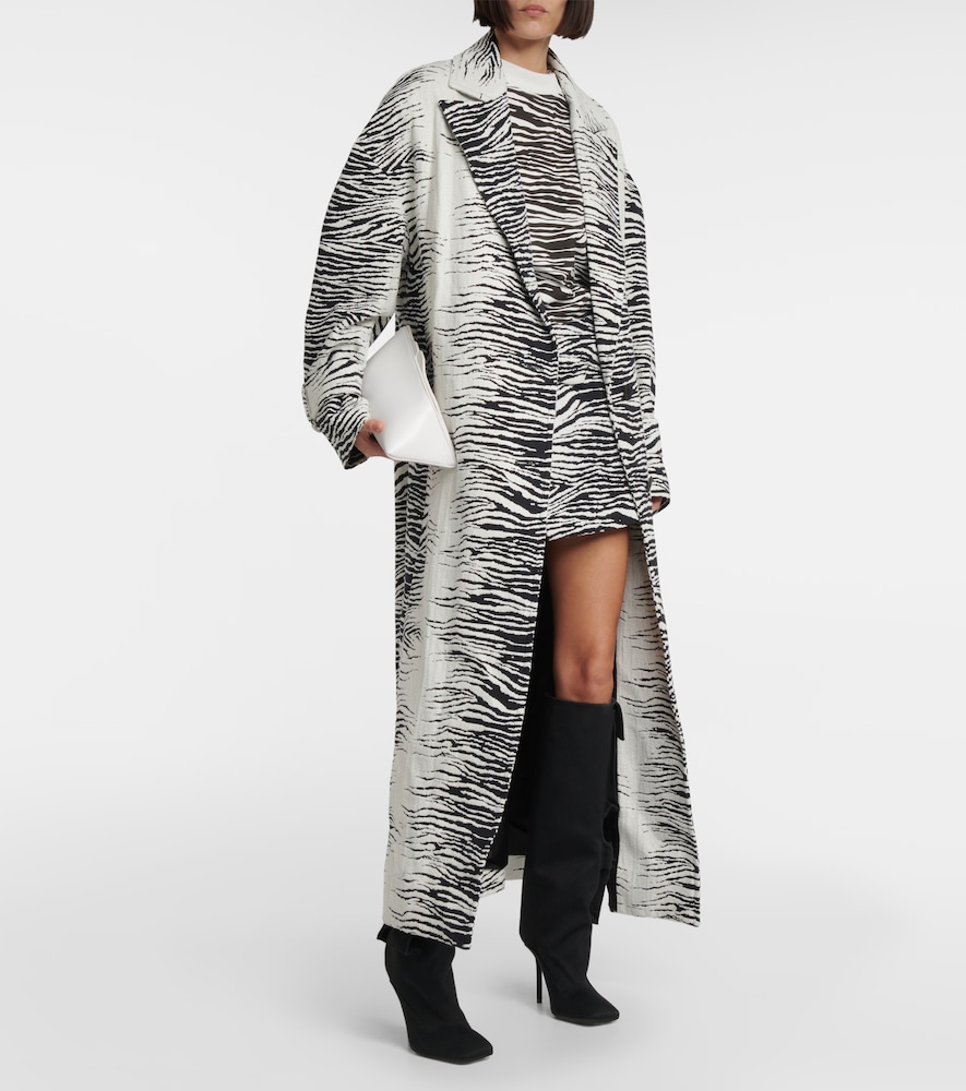 Oversized cotton-blend coat