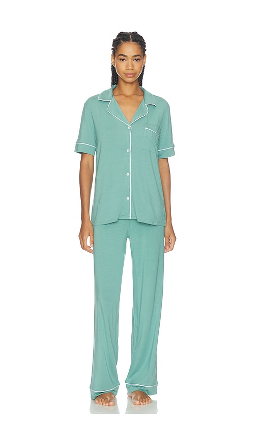 Eberjey Gisele Short Sleeve Pajama Set in Green. - XL also in