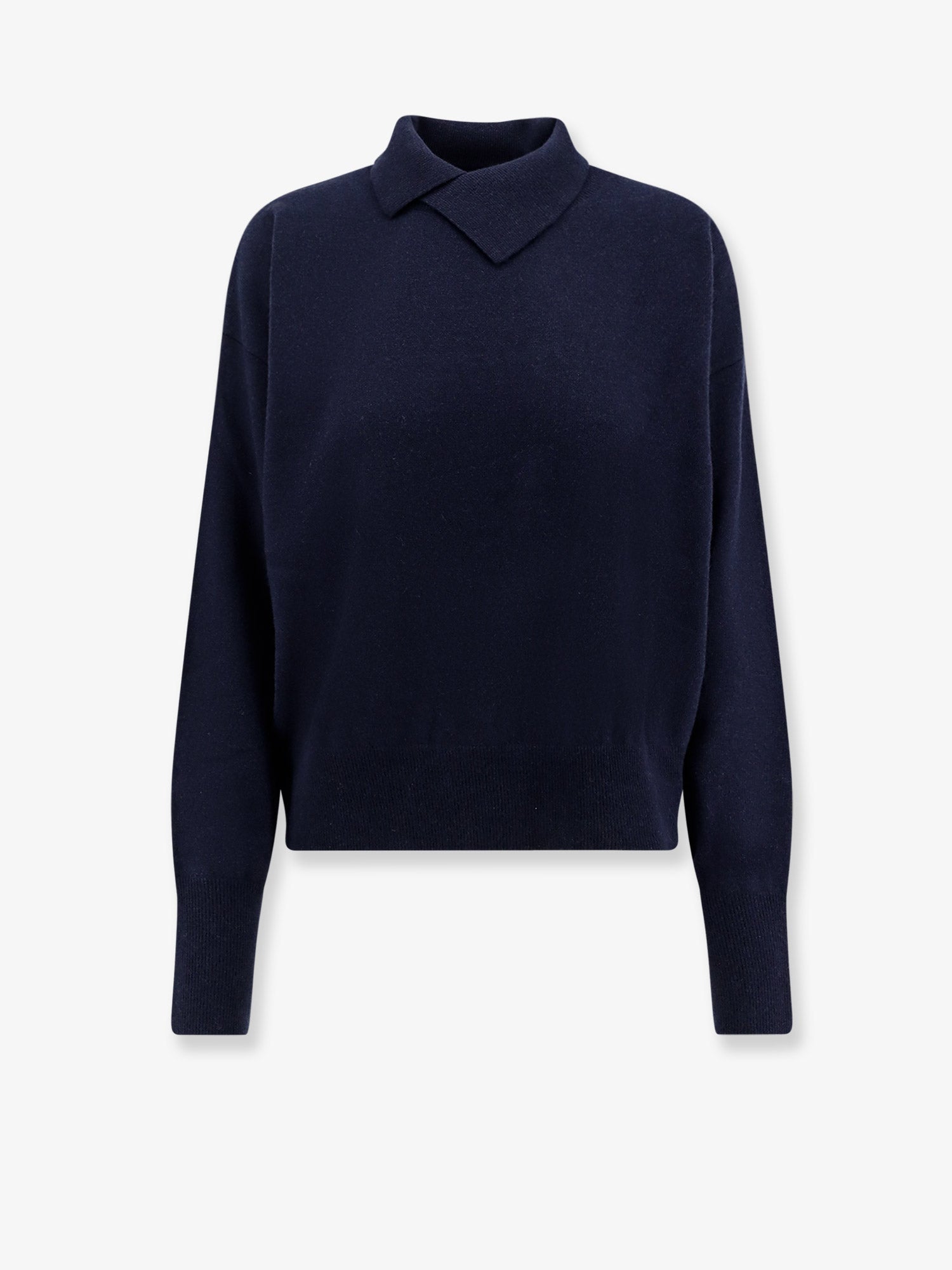 Wool Blend Turtleneck Sweater — Blue