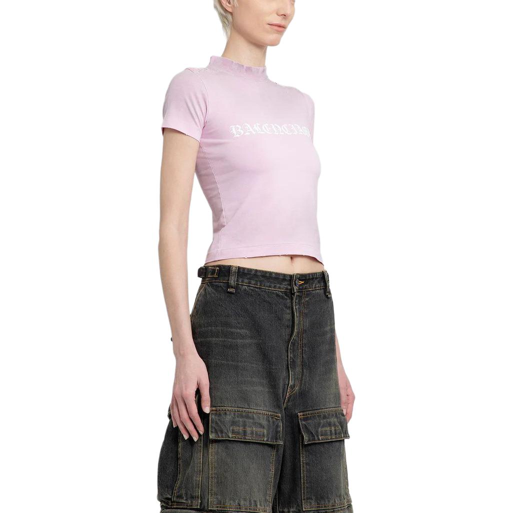 (WMNS) Gothic Type Shrunk T-Shirt 'Light Pink'