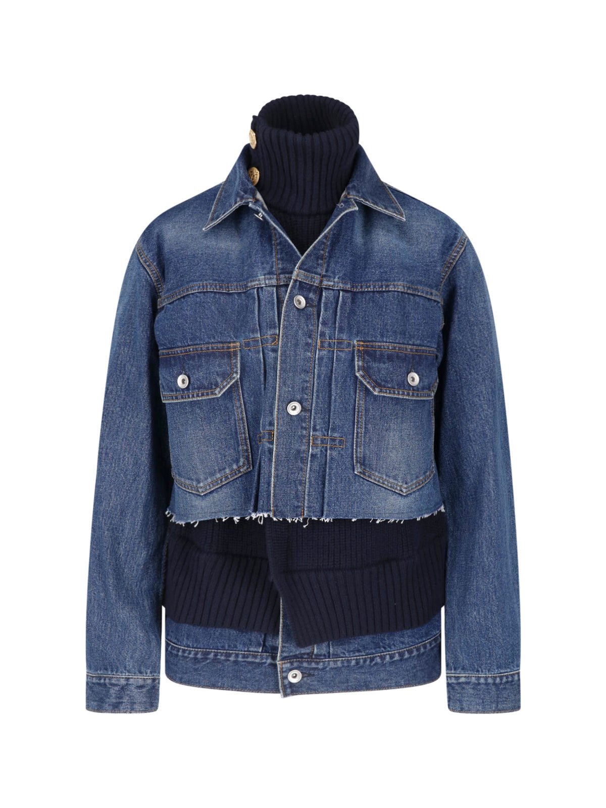 Women's Cotton Jacket with Wool Detail & Cupro Lining