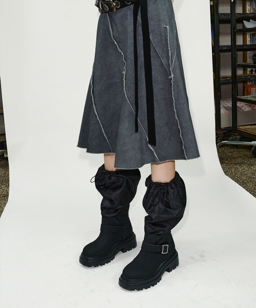 City Buckle Slouch Rain Boots 2 colors