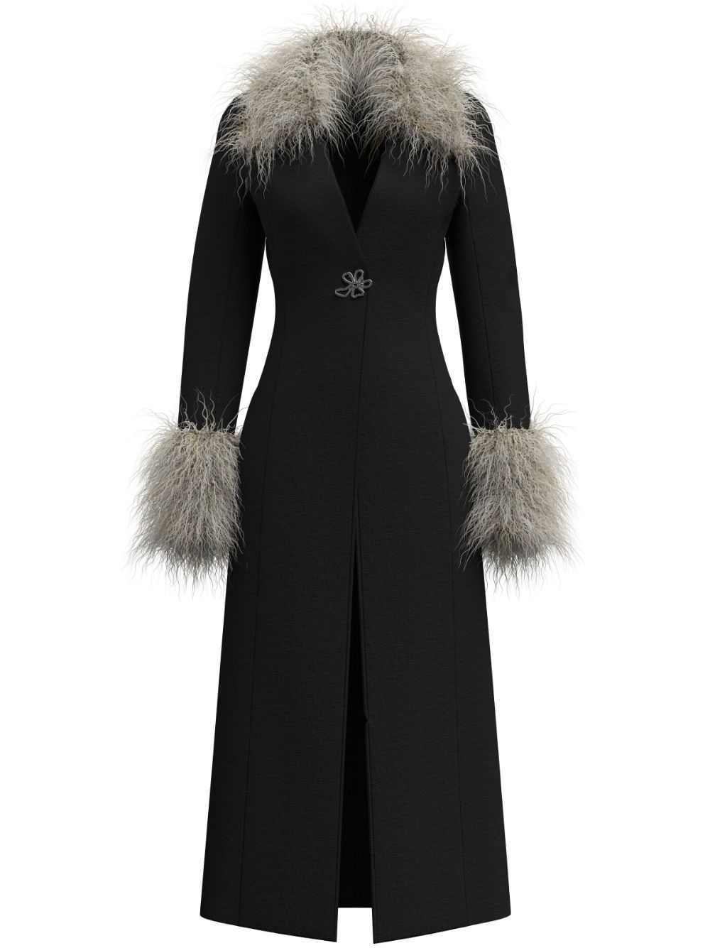 Gwen single-breasted coat - Black