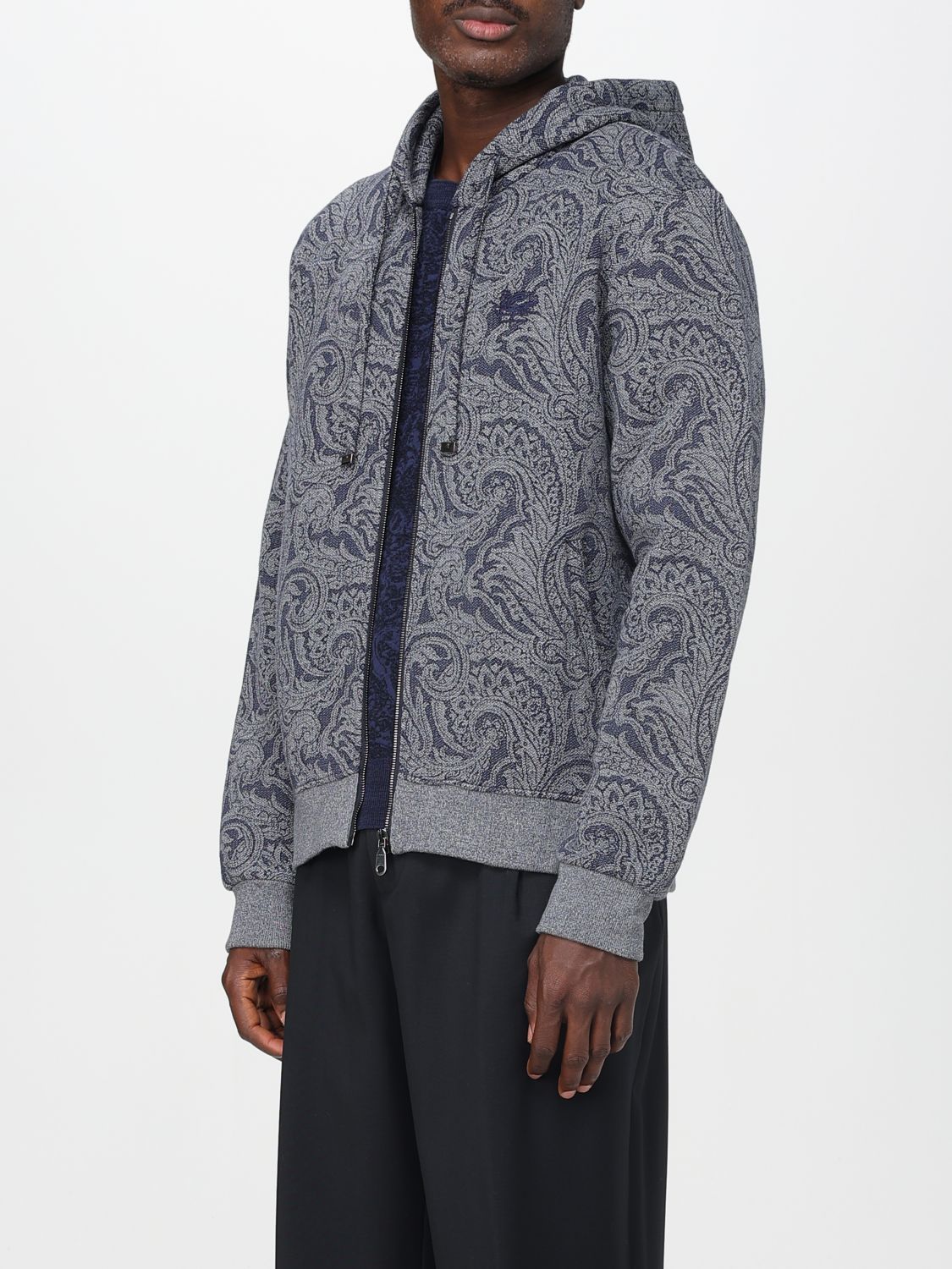 Paisley zip-up hoodie - S8460 BICOLORE