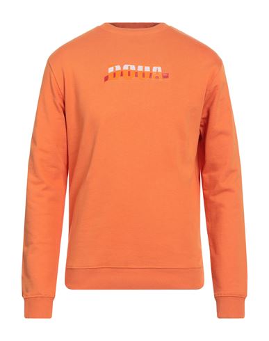Man Sweatshirt Orange Size XXL Cotton