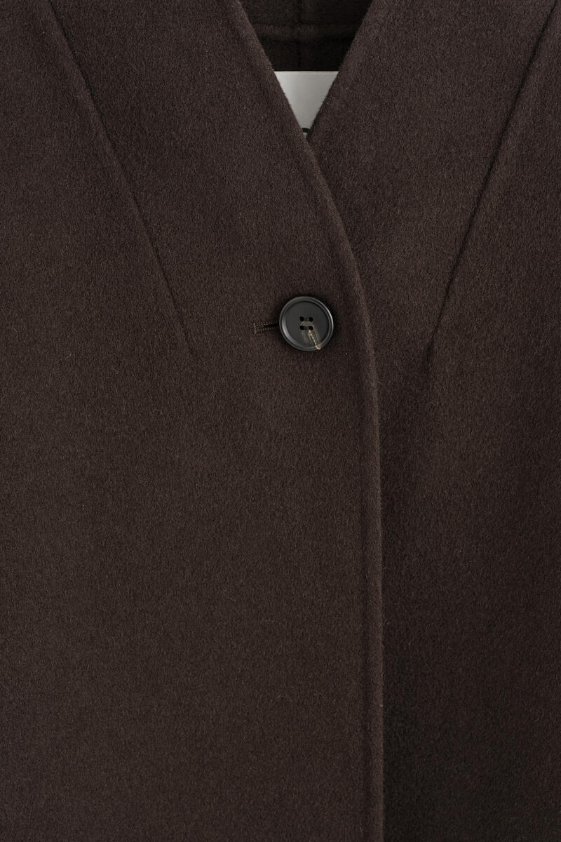 Shawl-Collar Double-Faced Wool Cape