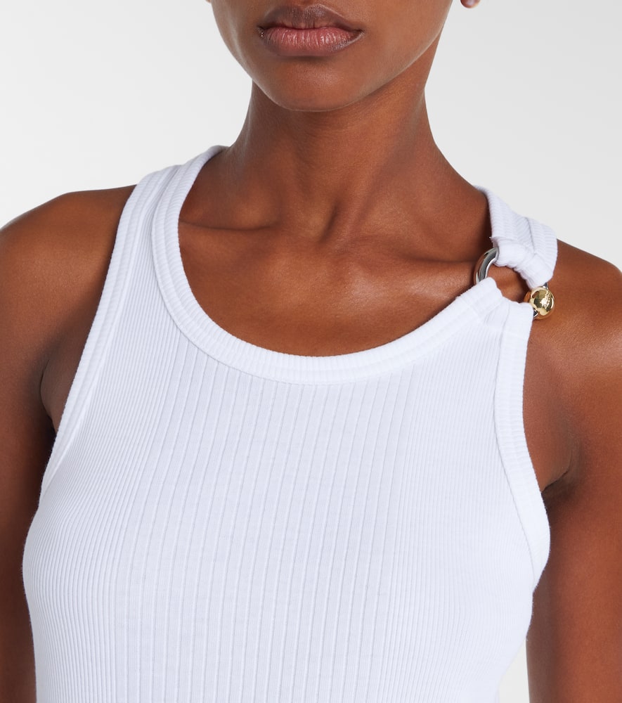 Piercing cotton jersey tank top