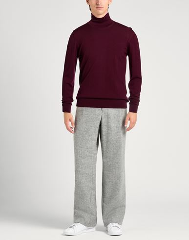 Man Turtleneck Burgundy Size 40 Merino Wool