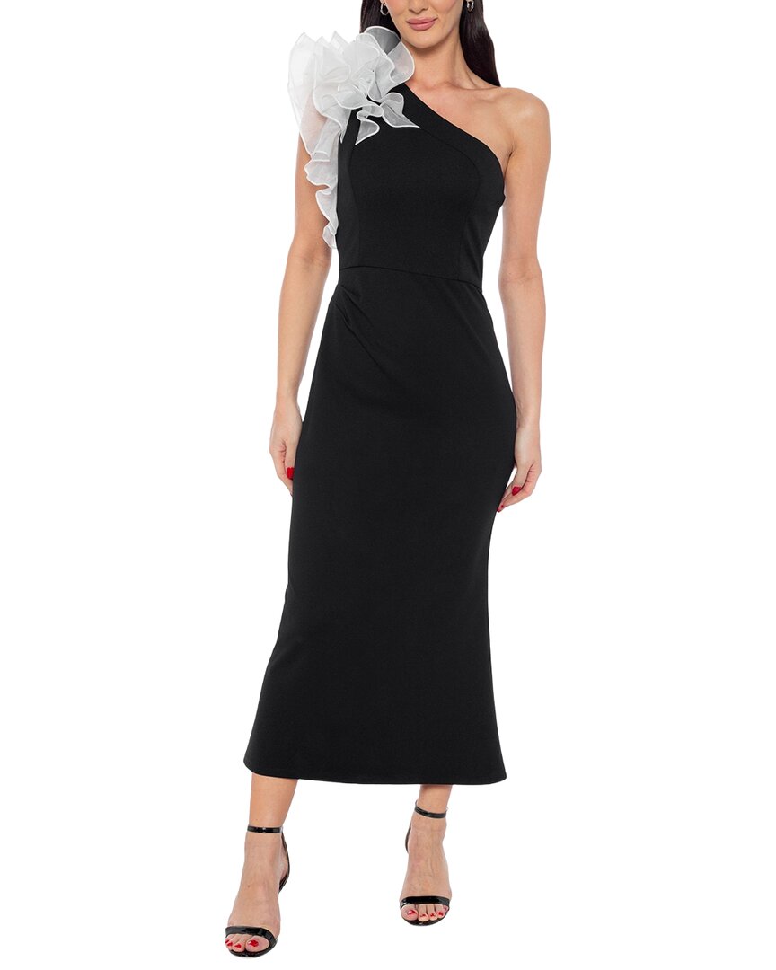 Ruffle Shoulder Midi Dress