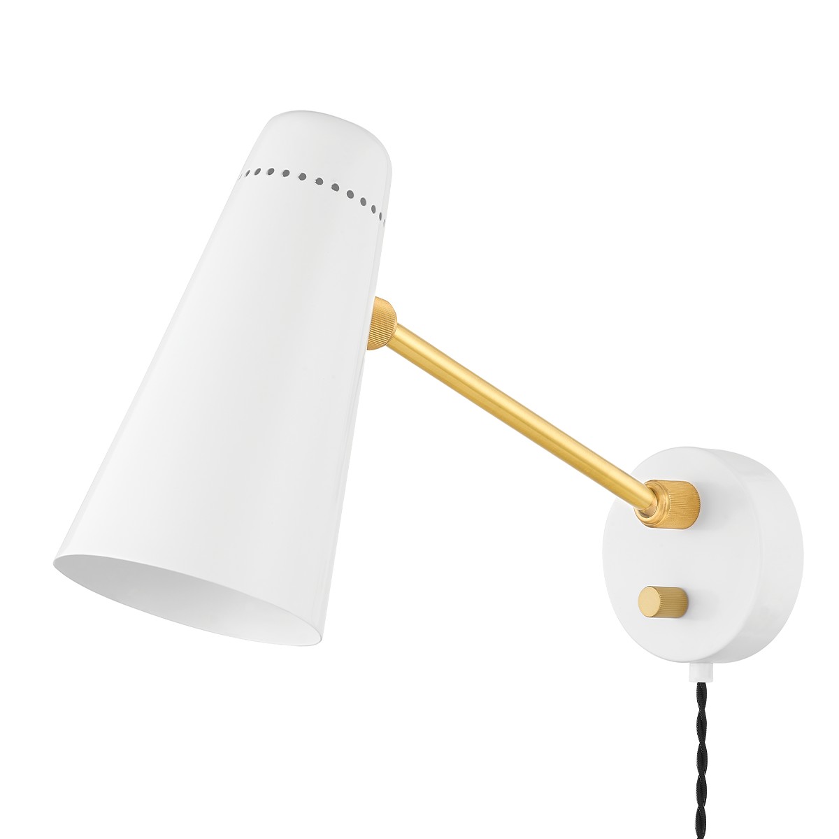Alex 1-Light Portable Wall Sconce in Aged Bra