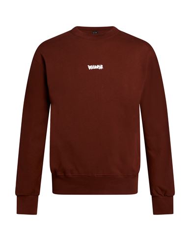 Man Sweatshirt Burgundy Size XS Cotton