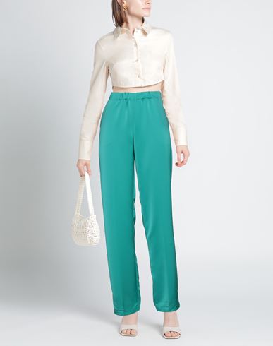 Woman Pants Emerald green Size 8 Polyester
