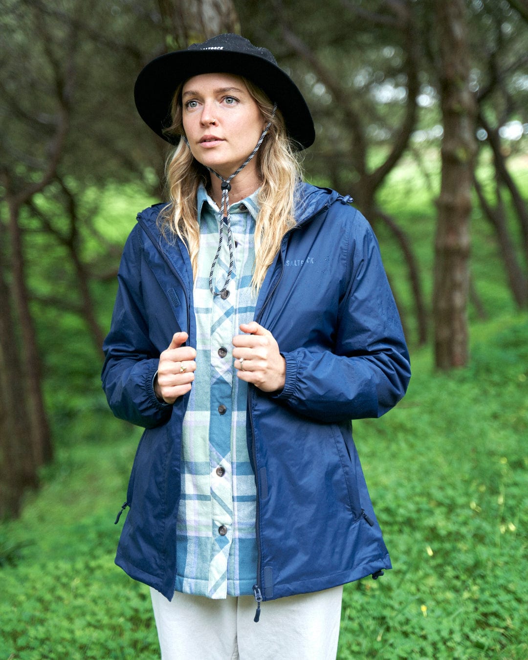 Saltrock Womens Packable Waterproof Jacket - Blue