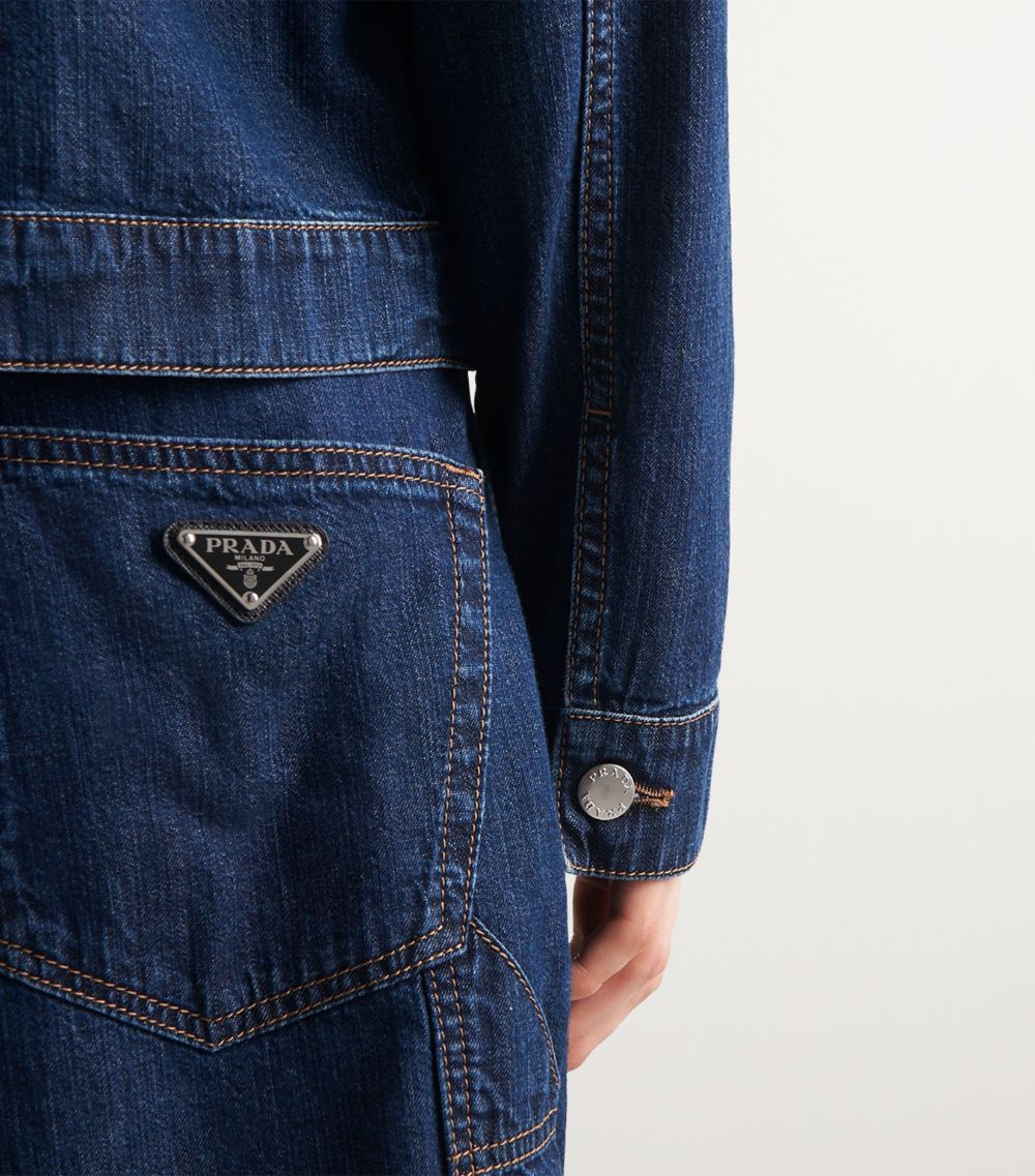 Dark-Wash Denim Bermuda Shorts