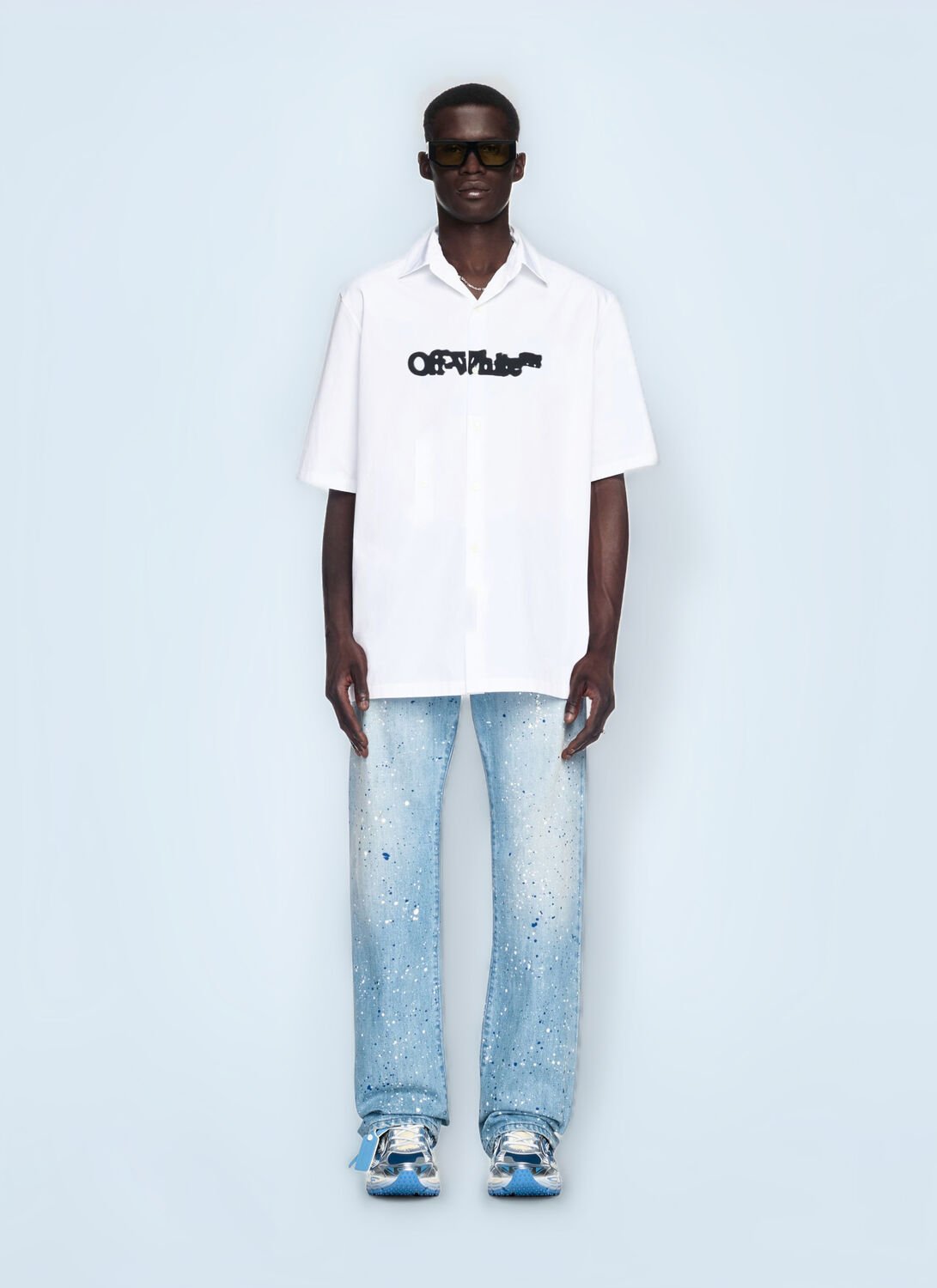 Spray Arrow Bowling Shirt - Man Shirts White Eu