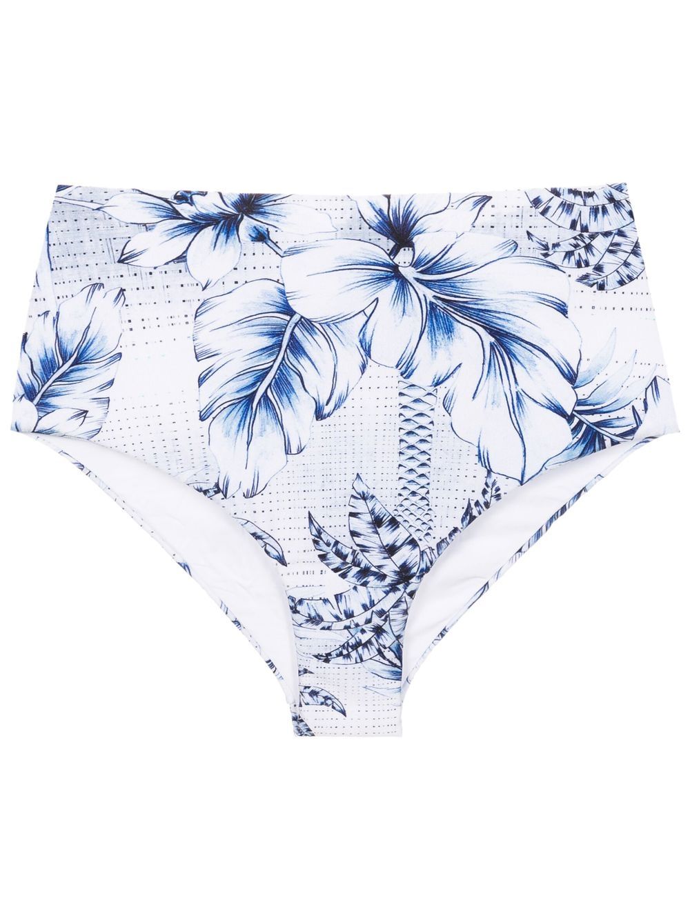 Palm-tree print bikini bottoms - Blue