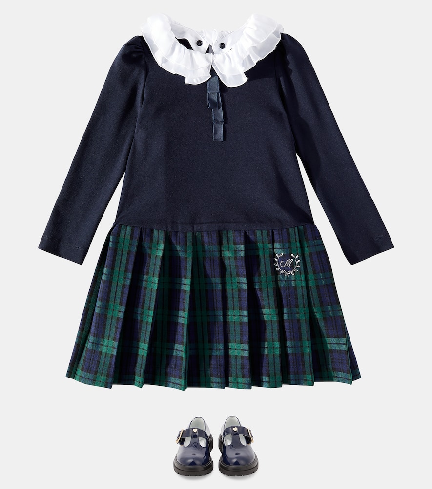 Pleated plaid dress