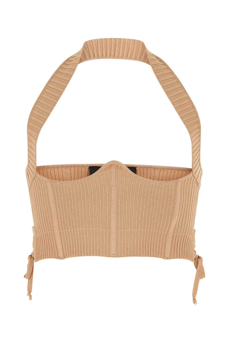 Criss Cross Bustier Top In Viscose Blend