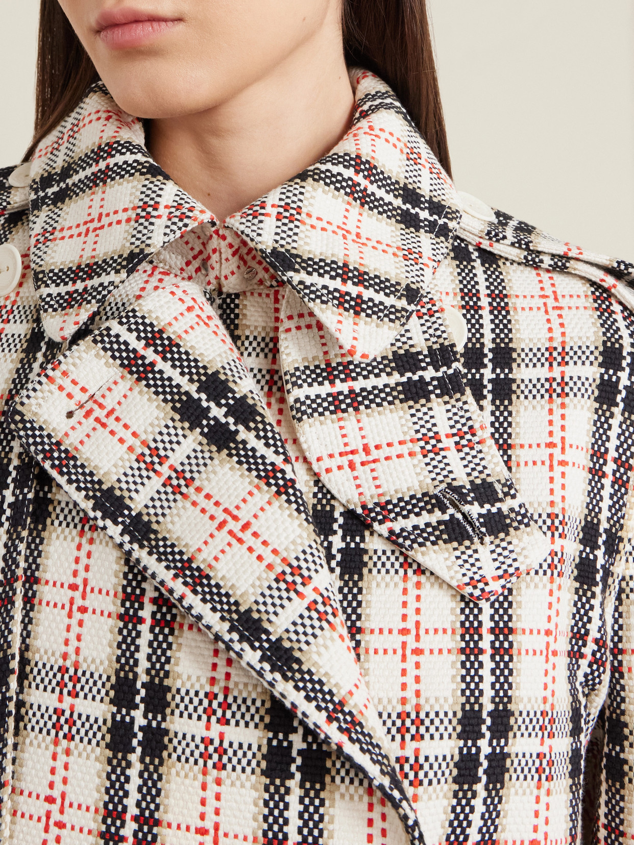 S. S. Daley - Eve Belted Double-breasted Checked Cotton-blend Tweed Trench Coat - Multi