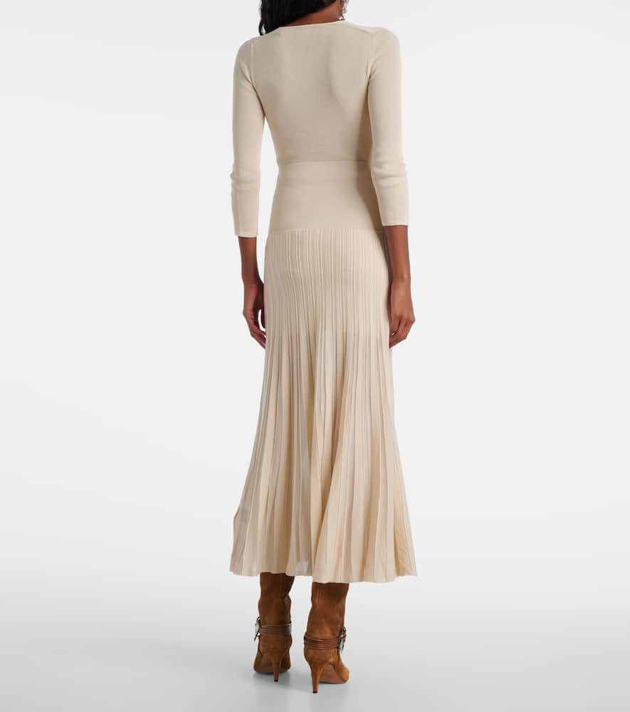 Ezra pleated semi-sheer crêpe skirt