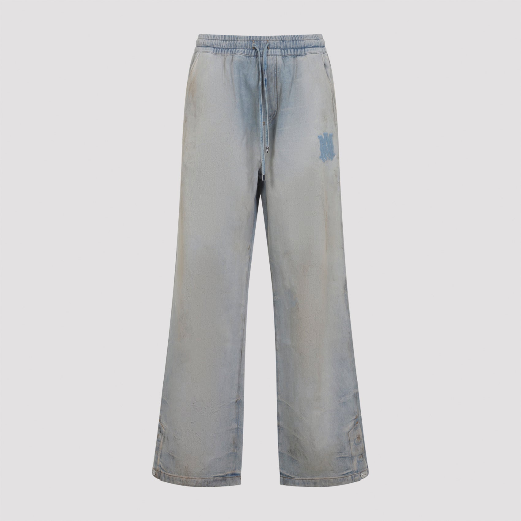 Drawstring Appliqué Wide-leg Jeans