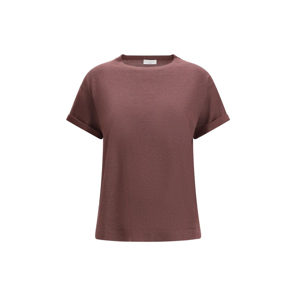 Cashmere Silk Blend T-Shirt — Bordeaux