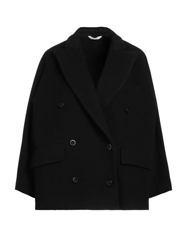 Woman Coat Black Size 4 Wool, Polyester, Polyamide