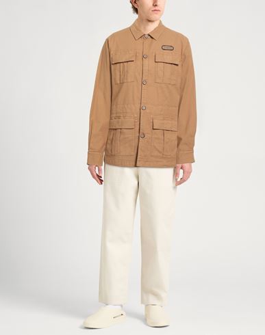 Man Jacket Camel Size 40 Cotton, Linen, Elastane