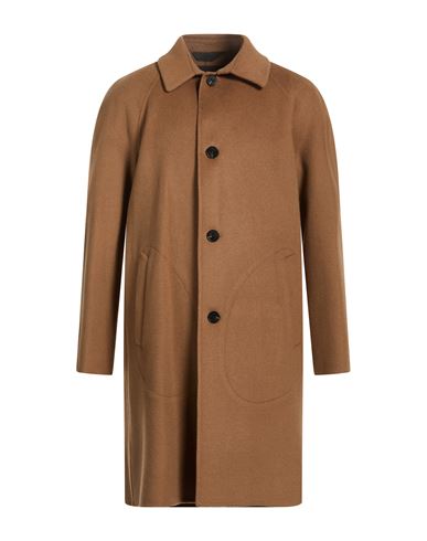 Paltò Fabbrica Man Coat Camel Size 40 Wool, Nylon