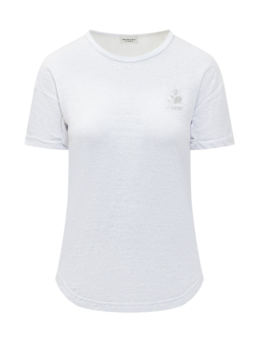 White Logo Round Neck T-Shirt