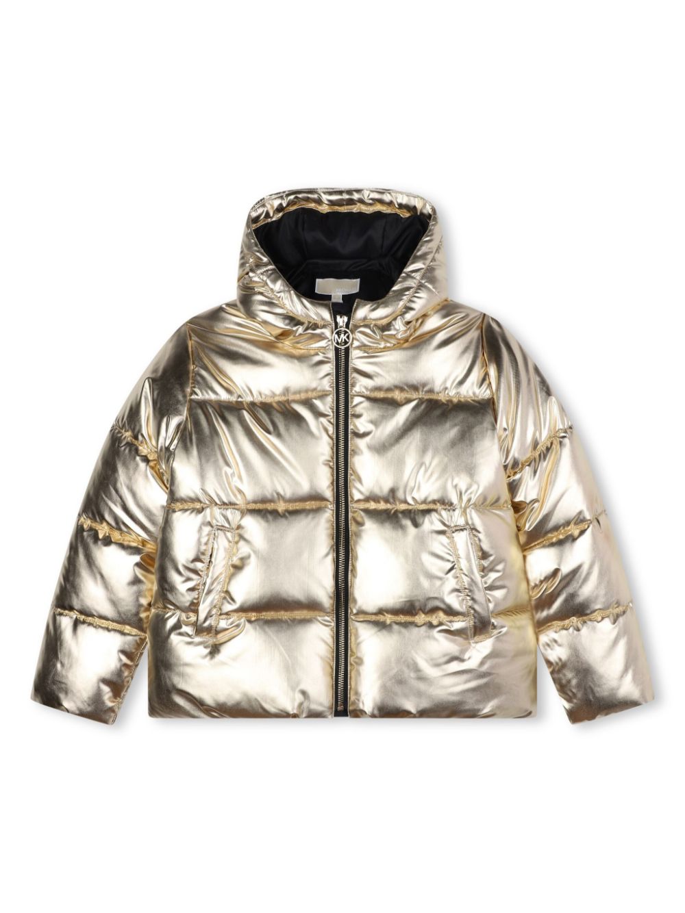 Logo-embossed puffer jacket - Gold