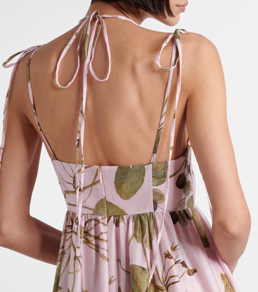 Printed cotton midi dress