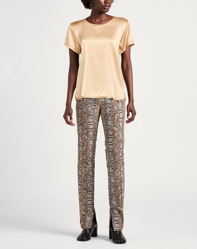 Woman Top Sand Size 10 Silk, Elastane