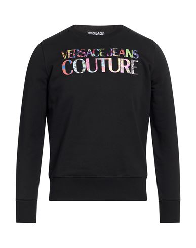 Man Sweatshirt Black Size XS Cotton, Elastane