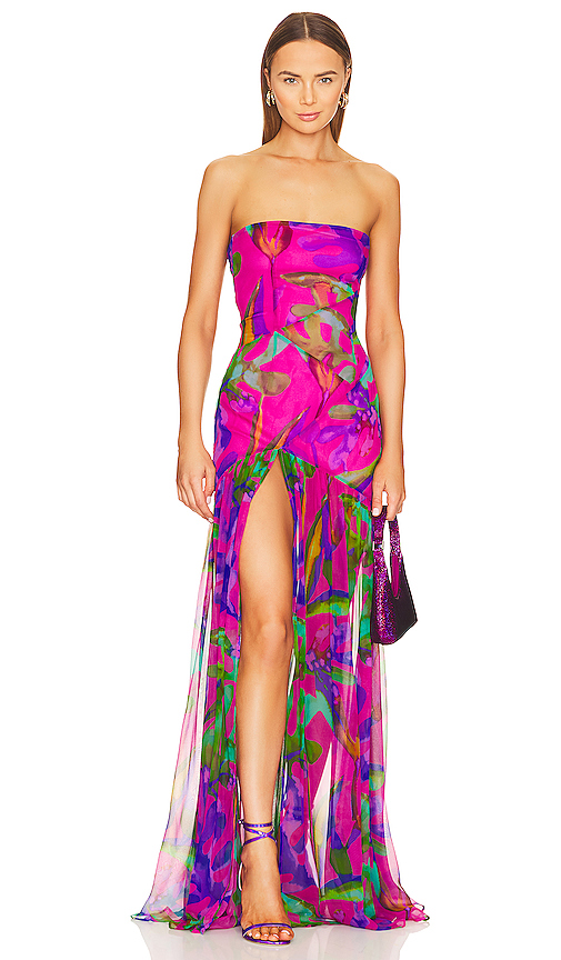 Retrofete Nicole Silk Dress in Fuchsia. - XXS also in