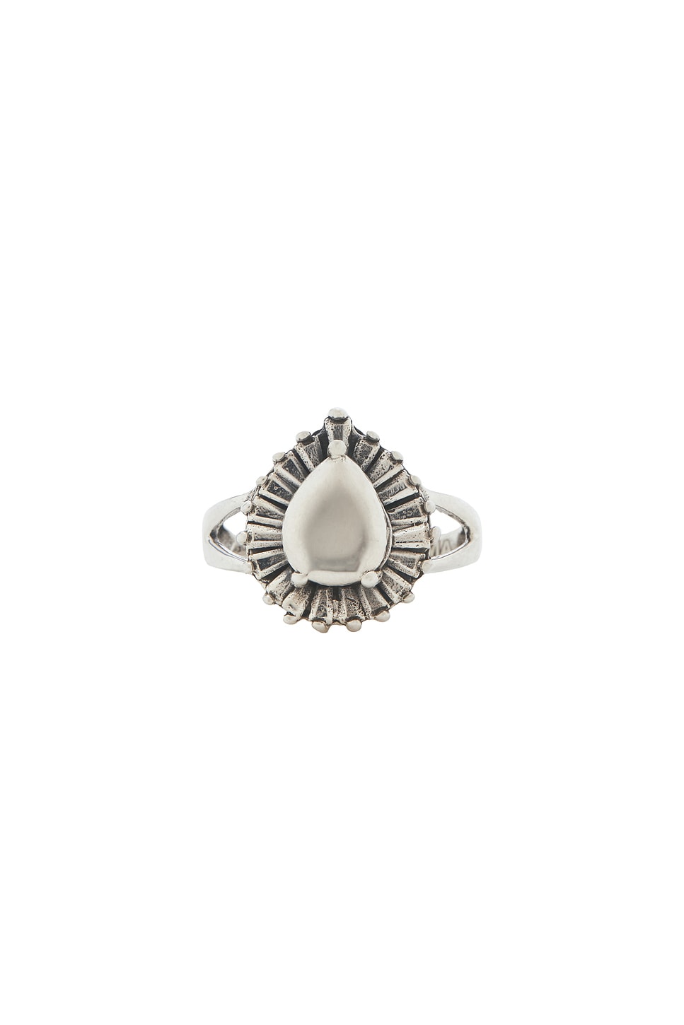 Martine Ali Tear Drop Ring in Sterling Silver - Metallic Silver. 7 also