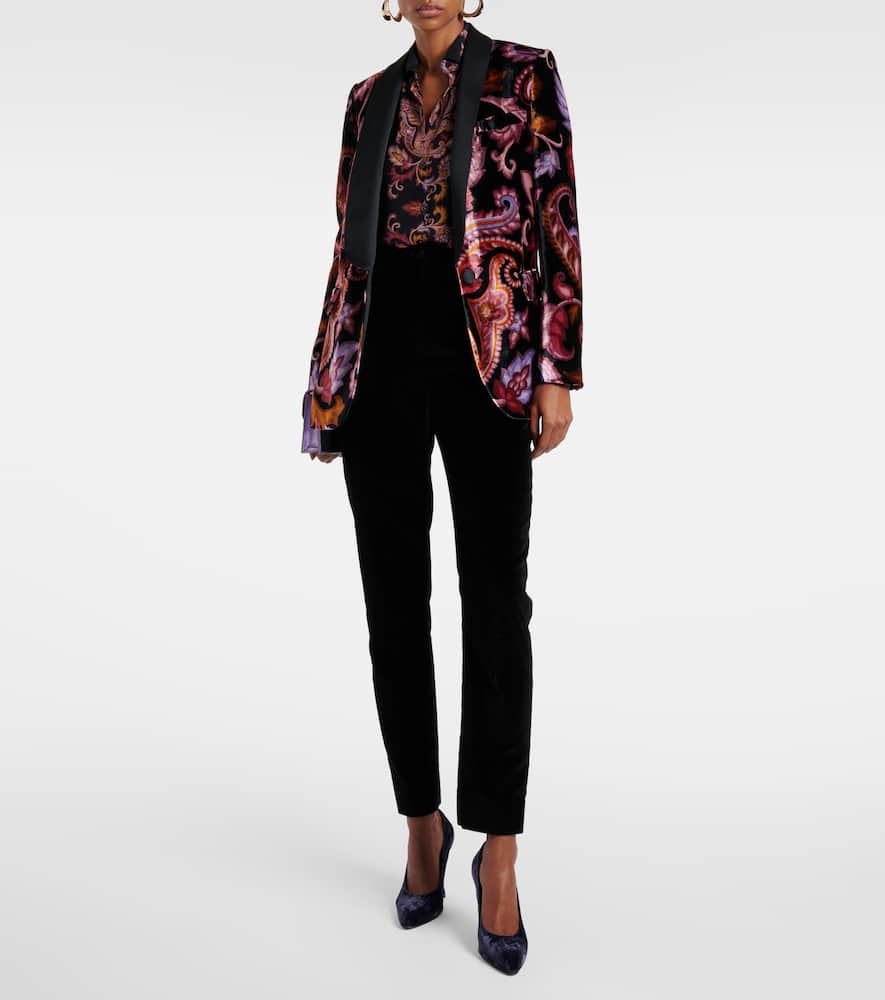 Paisley velvet blazer