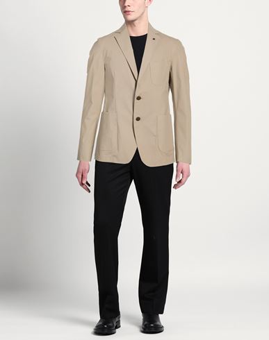 Man Blazer Taupe Size 40 Cotton, Elastane