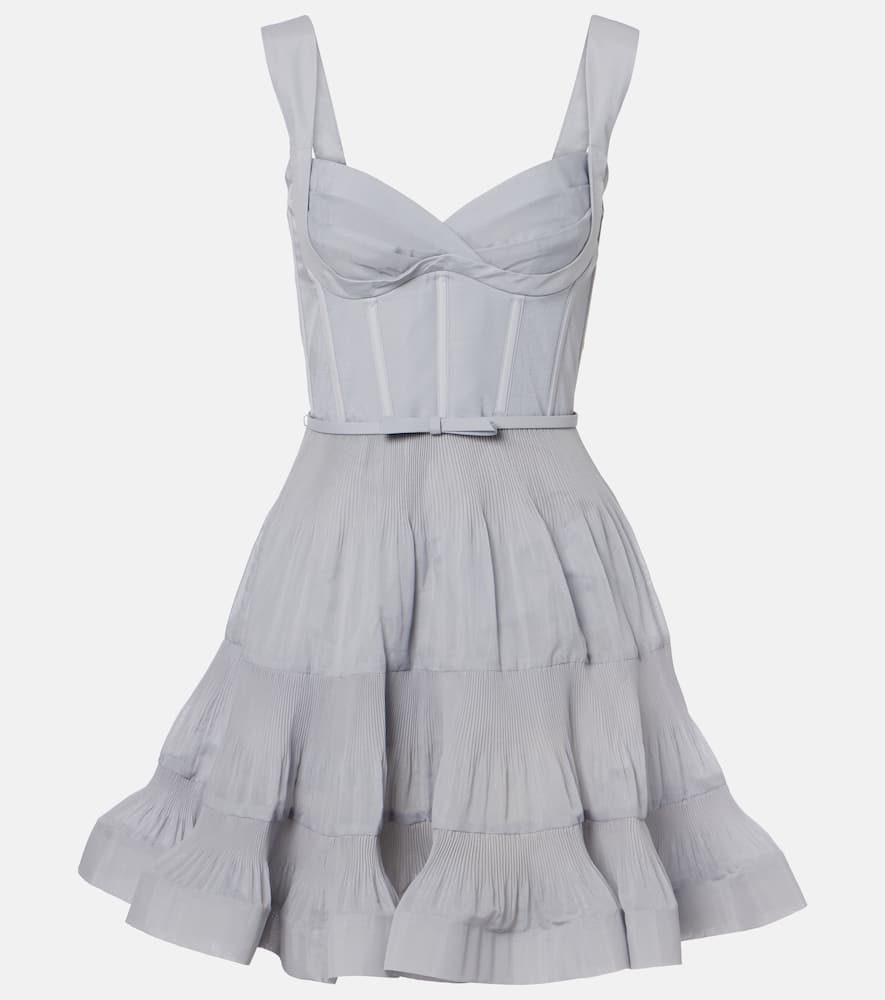 Pleated bustier minidress