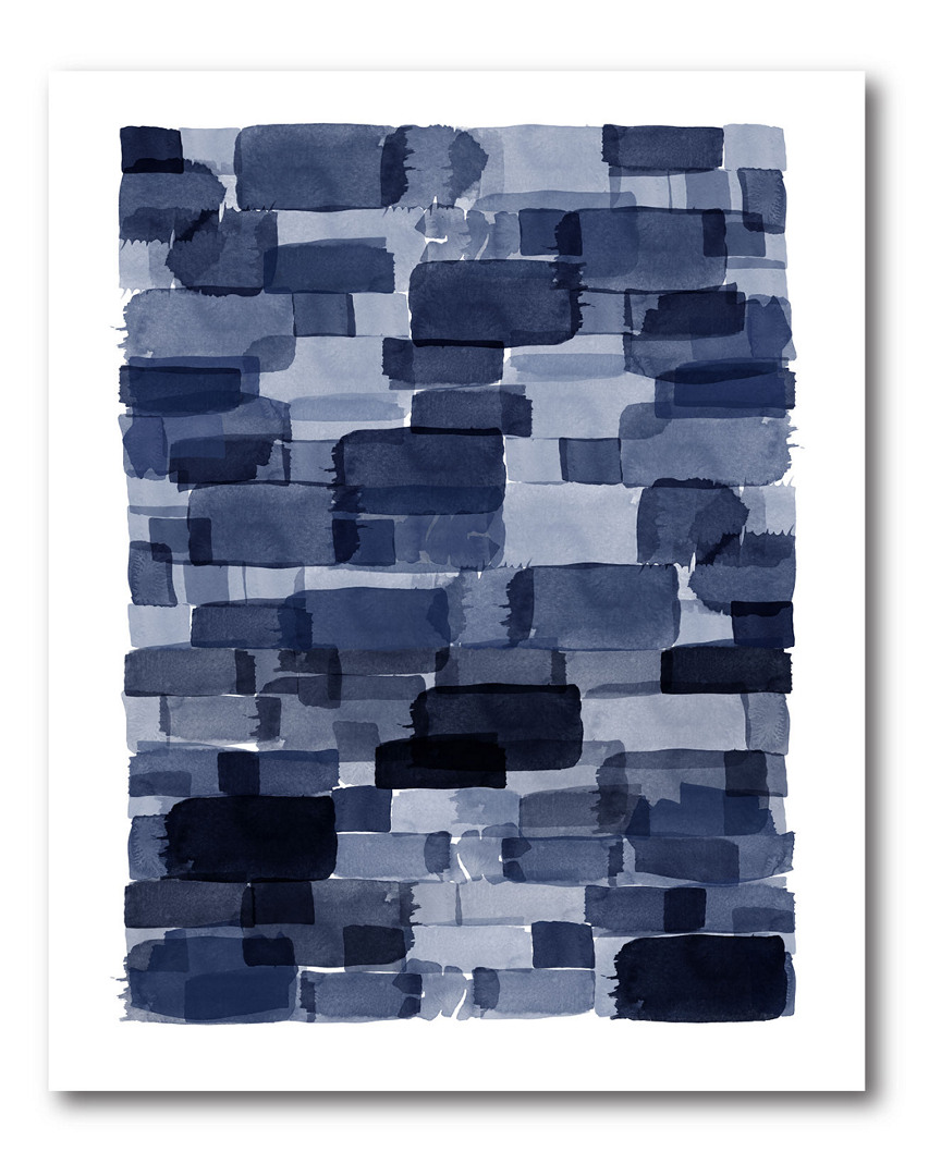 Wall Decor Navy Blue Watercolor Block