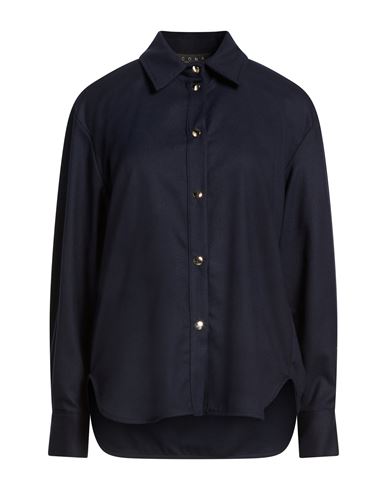 Woman Shirt Navy Size 6 Polyester, Viscose, Elastane