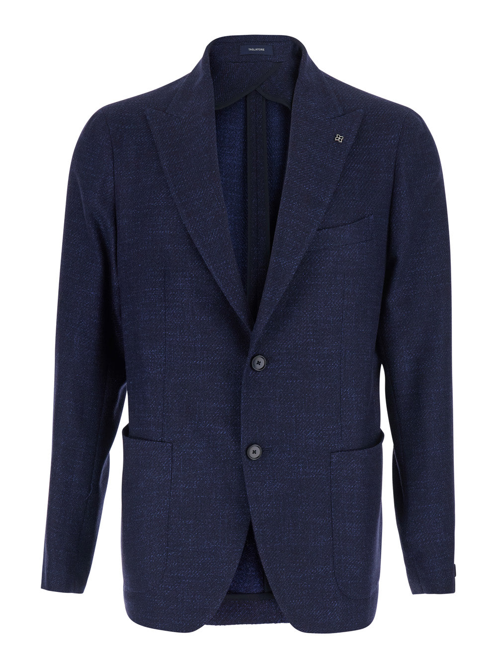 Wool Single-Breasted Blazer — Navy