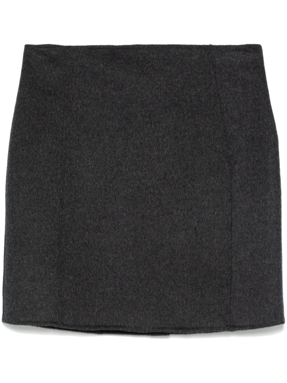 Brushed-effect mini skirt - Grey