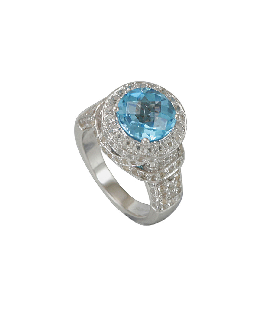 Silver 6.75 Ct. Tw. Diamond & Topaz Ring