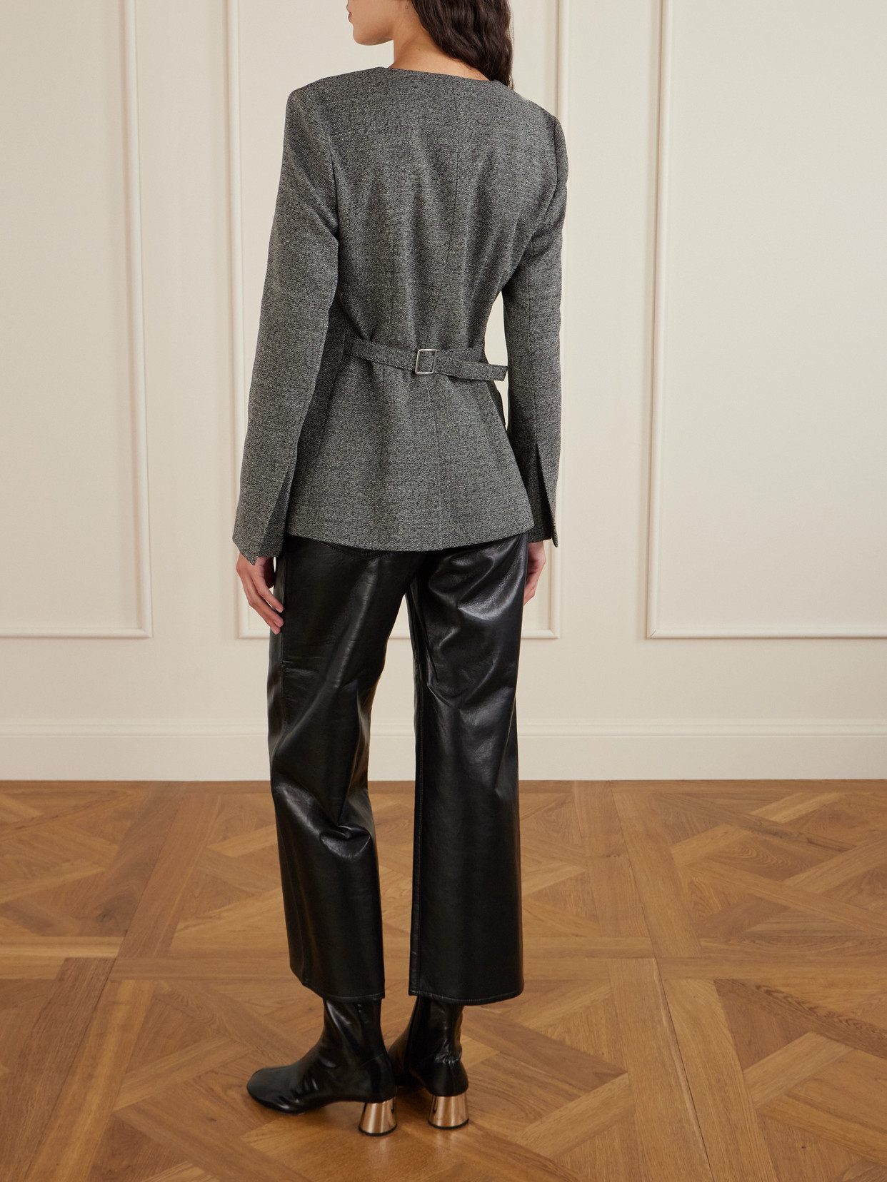 Annemarie Mélange Wool-blend Tweed Jacket - Gray